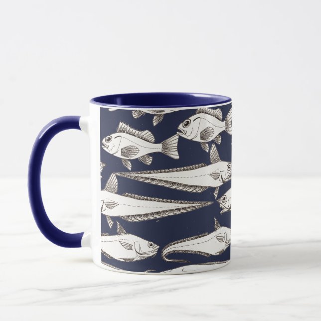 Mug Deep-Sea Fish Art blue (Gauche)