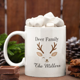 Mug Deer Family Minimalist Reindeer Christmas