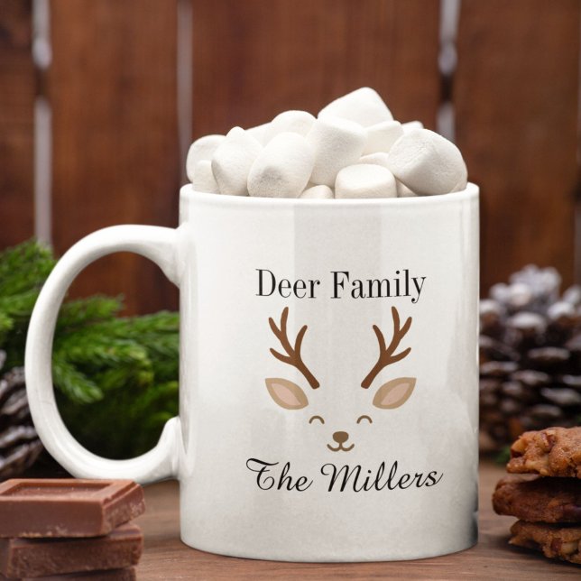 Mug Deer Family Minimalist Reindeer Christmas (Créateur téléchargé)