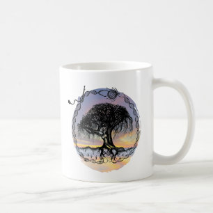 Mug Déesse en stylo et en encre au coucher du soleil