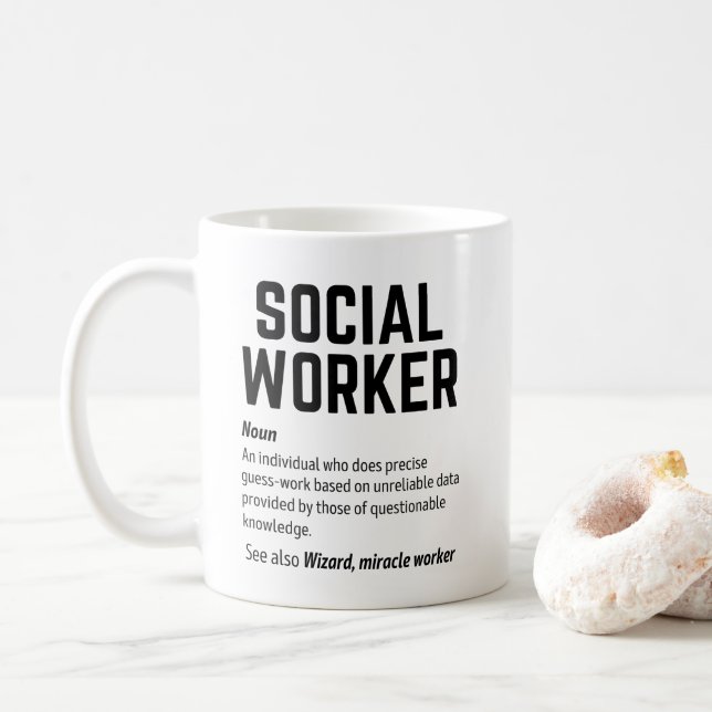 Mug Définition amusante du dictionnaire du travailleur (Avec donut)
