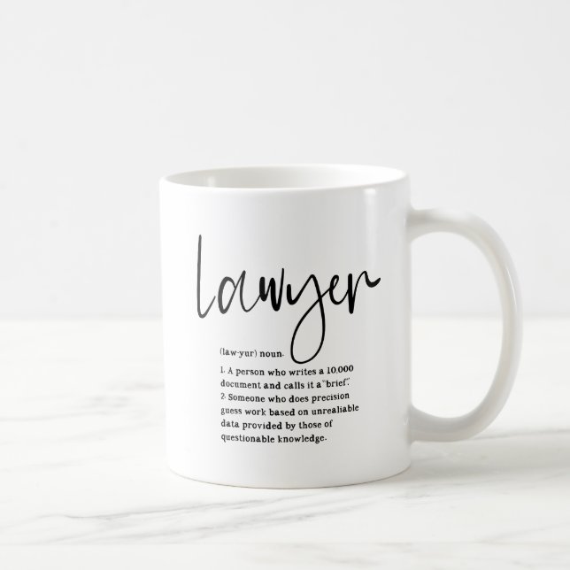 Mug Définition d'Avocat Drôle Écriture Moderne (Droite)