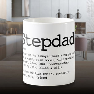 Mug Définition de beau-père personnalisée noir et blan
