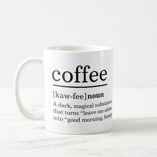 Mug Définition de café moderne drôle (Gauche)
