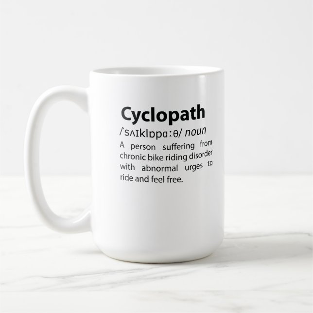 Mug Définition de dictionnaire amusant Cyclopath (Gauche)