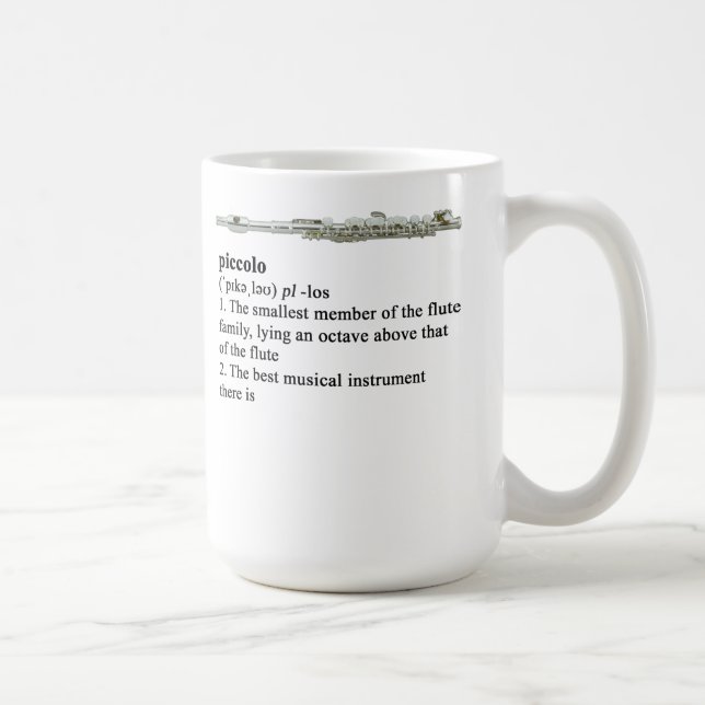 Mug Définition de dictionnaire de petite flûte (Droite)