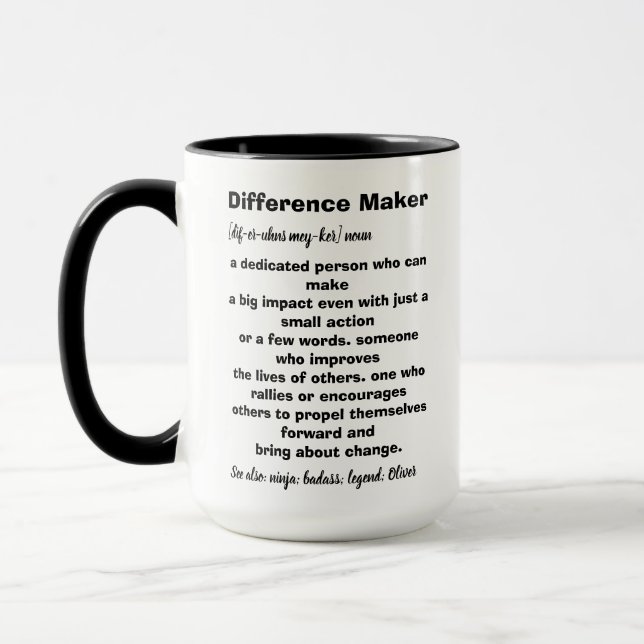 Mug Définition de facteur de différence Inspirationnel (Gauche)