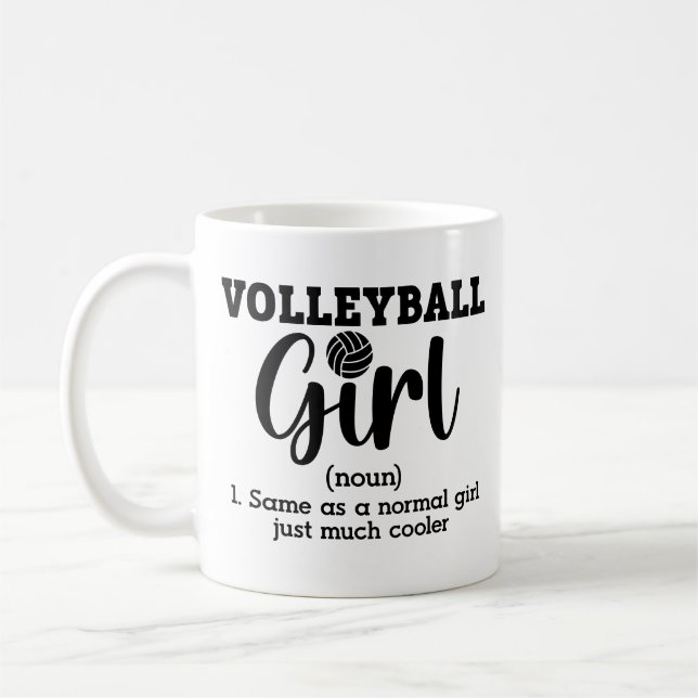 Mug Définition de fille de volley-ball (Gauche)