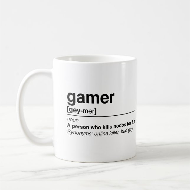 Mug Définition de Gamer (Gauche)