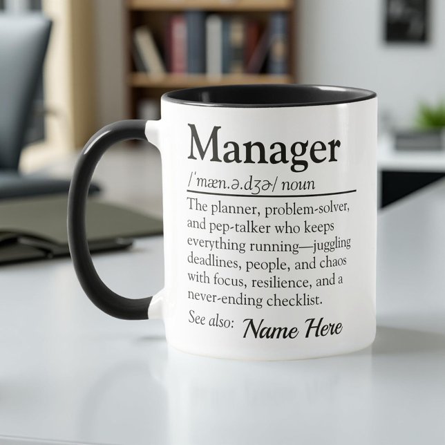 Mug Définition de gestionnaire personnalisé Appréciati (Créateur téléchargé)