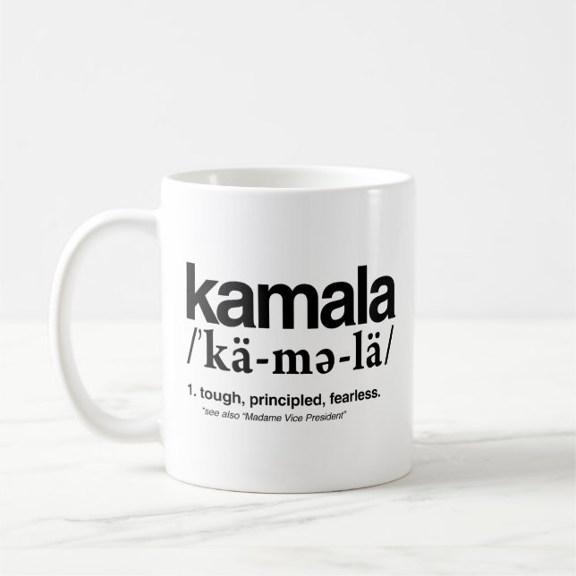 Mug Définition de Kamala - Des principes durs sans peu (Gauche)