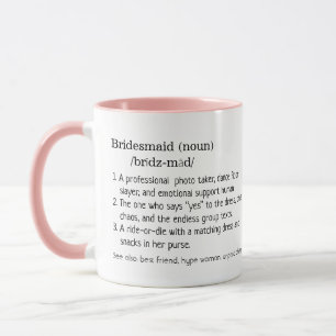 Mug Définition de la servante d'accueil Cadeau rose et