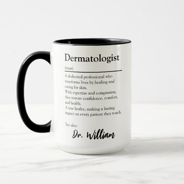 Mug Définition de l'appréciation dermatologue personna (Gauche)
