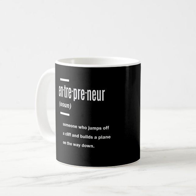 Mug Définition de l'entrepreneur Idées cadeaux (Devant gauche)
