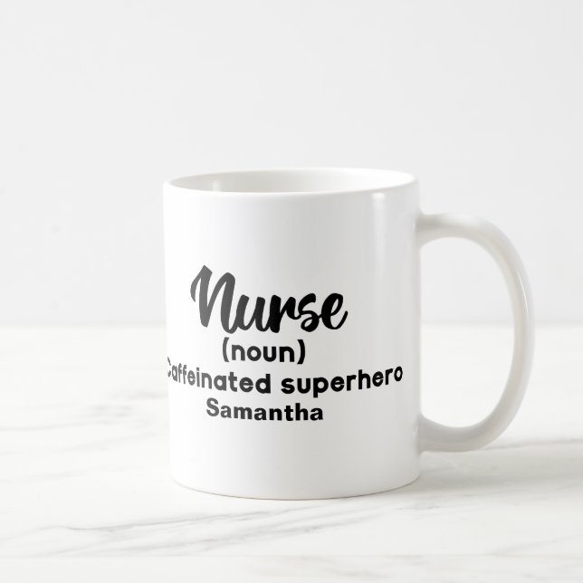 Mug Définition de l'infirmière drôle personnalisée (Droite)