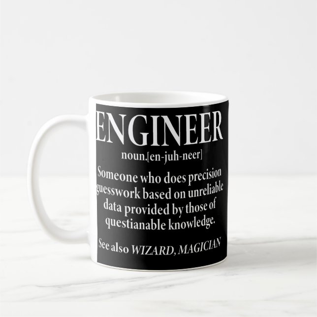 Mug Définition de l'ingénieur Ingénierie drôle  (Gauche)