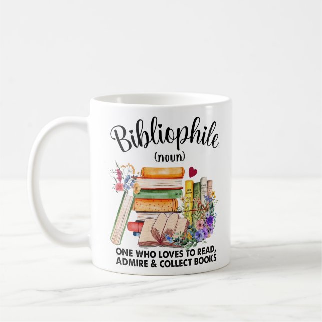 Mug Définition de Lover - Bibliophile (Gauche)