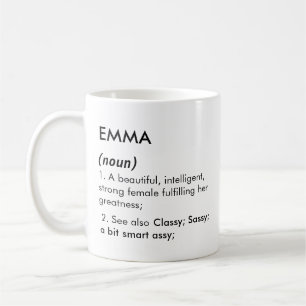 Mug Définition de nom Emma modifiable, nom personnalis