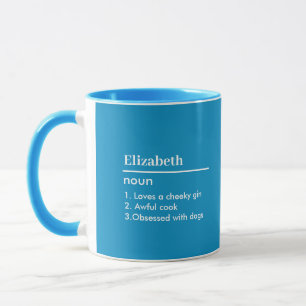 Mug Définition de nom personnalisé bleu clair