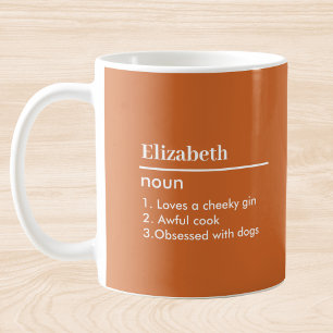 Mug Définition de nom personnalisé orange