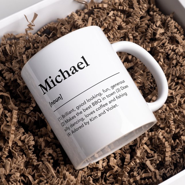 Mug Définition de nom personnalisée pour lui (Créateur téléchargé)