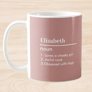 Mug Définition de nom personnel rose