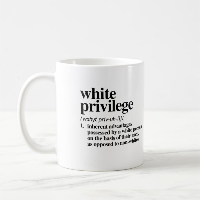 Mug Définition de privilège blanc (Gauche)