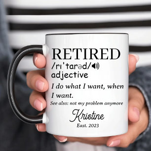 Mug Définition de retraite personnalisée drôle retrait