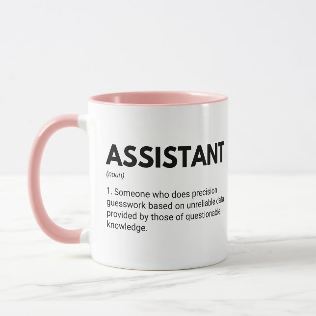 Mug Définition de travail drôle d'assistant (Gauche)