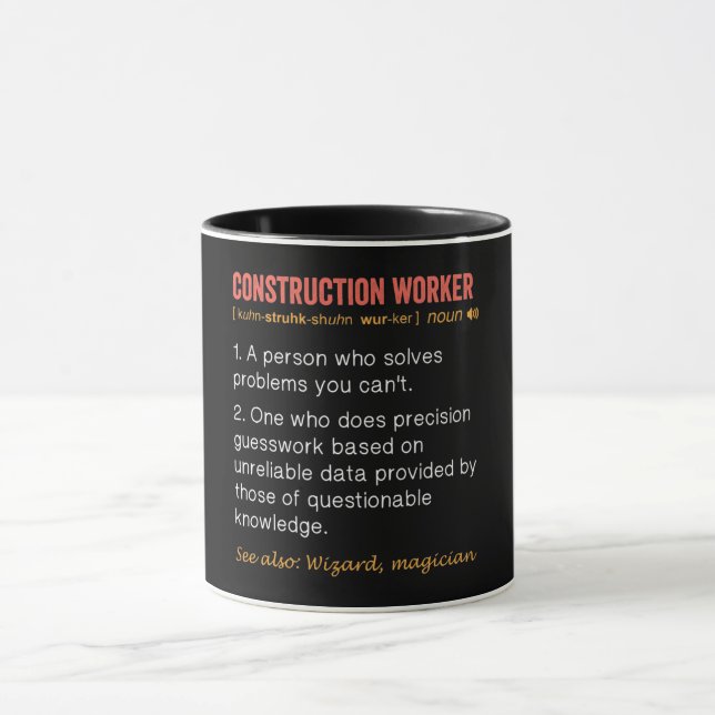 Mug Définition de travailleur de construction amusant (Centre)