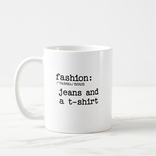 Mug Définition des jeans de mode et des T-shirts (Gauche)