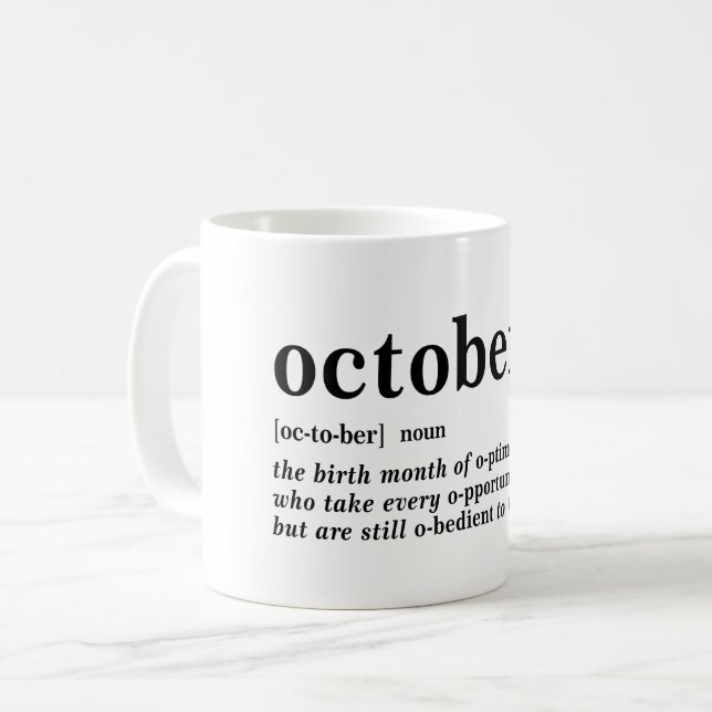 Mug Définition d'octobre (Devant gauche)