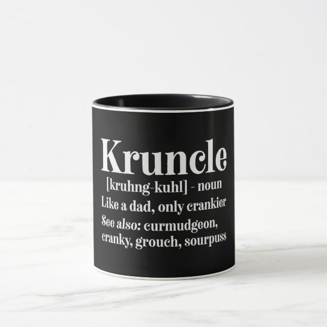 Mug Définition d'oncle Kruncle/Cranky (Centre)
