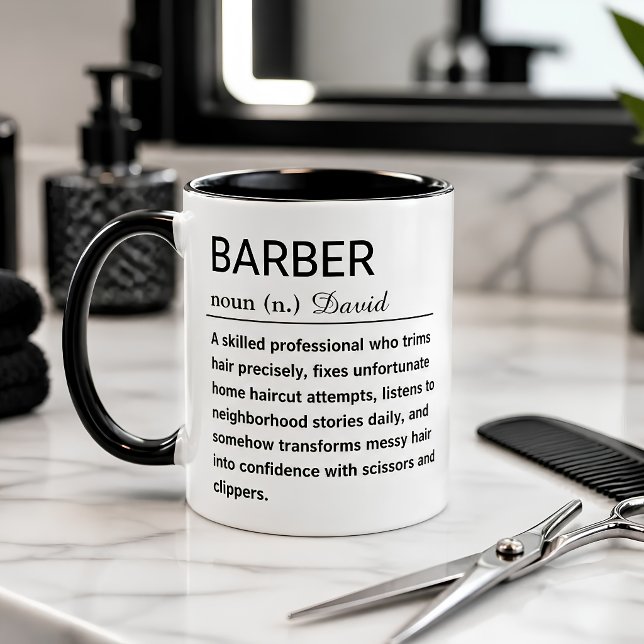 Mug Définition drôle de barbier  (Créateur téléchargé)