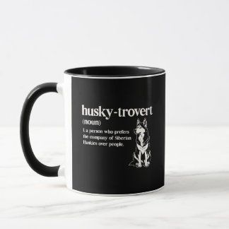 Mug Définition drôle de Husky-trovert Siberian Husky
