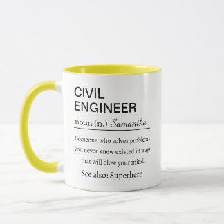 Mug Définition drôle et personnalisée d'un ingénieur c
