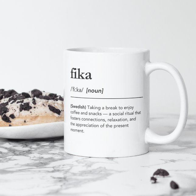 Mug définition du dictionnaire de pause café fika suéd (Créateur téléchargé)