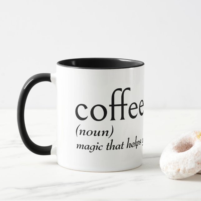 Mug Définition du dictionnaire pour le CAFÉ (Avec donut)