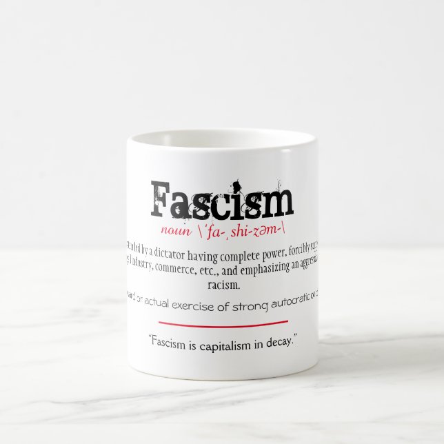 Mug Définition du fascisme Énoncé politique Rouge (Centre)
