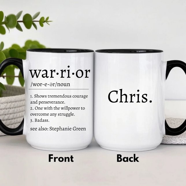 Mug Définition du guerrier personnalisé Motivation (Créateur téléchargé)