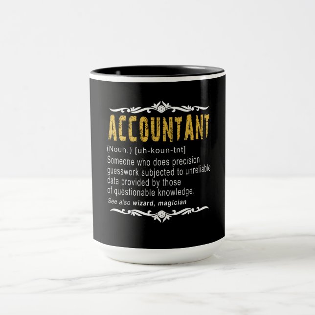 Mug Définition Funny du comptable Cadeau personnalisé (Centre)