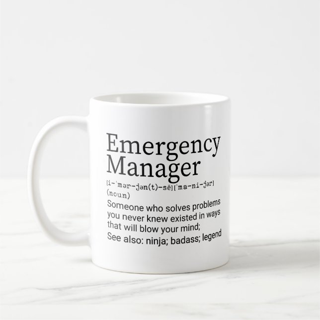 Mug Définition Funny Emergency Manager (Gauche)