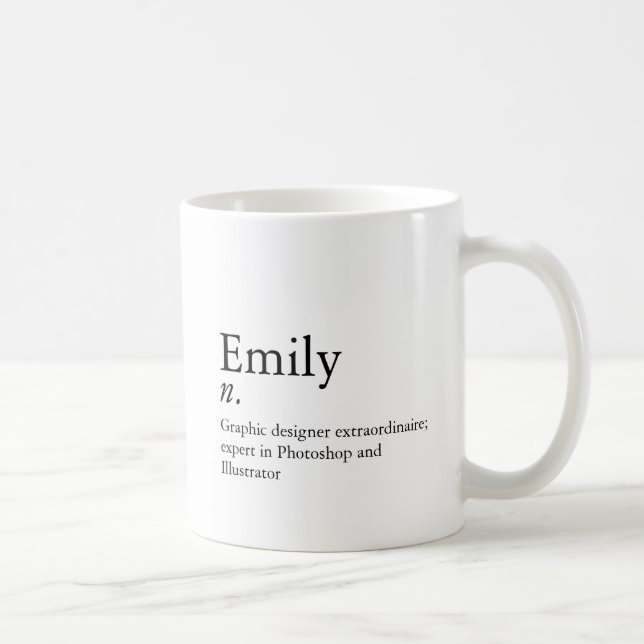 Mug Définition moderne Texte personnalisé Promotionnel (Droite)