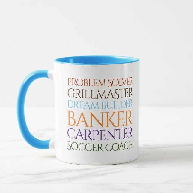 Mug Définitions amusantes de papa Emplois Carrières Ta (Gauche)