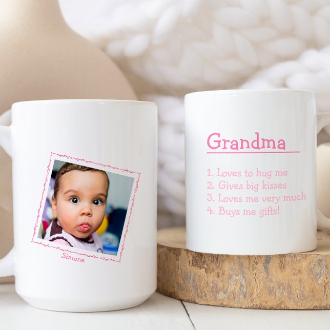 Mug Définitions de grand-mère rose Traits Photographie (Créateur téléchargé)