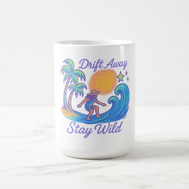 Mug "Dégagez et restez à l'abri - Vibes de surfeurs de (Centre)