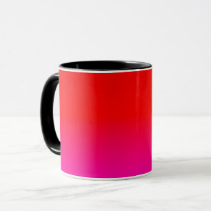 Mug dégradé ombre rouge rose , écarlate , rouge , rose