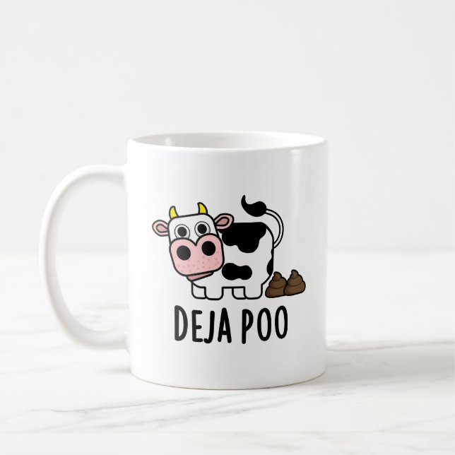 Mug Deja Poo Drôle Pun Poop De Vache (Gauche)