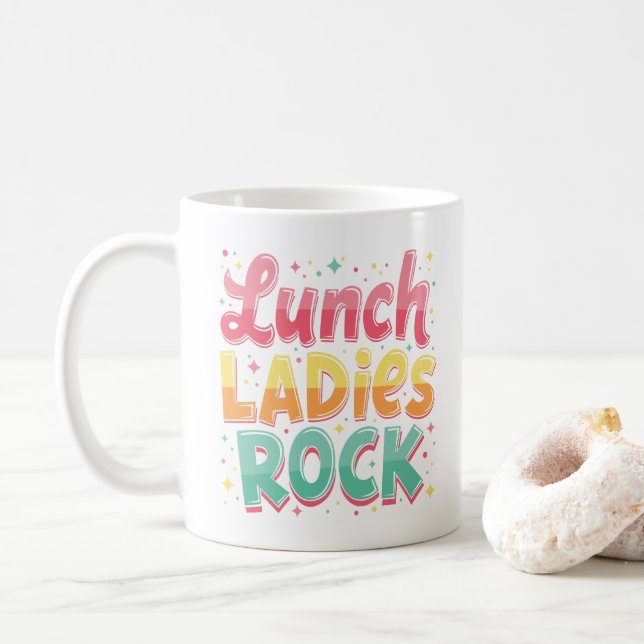 Mug Déjeuner Dames Rock ! Drôle Déjeuneuse (Avec donut)