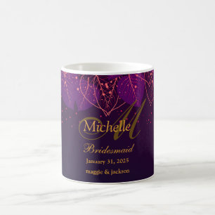 Mug Délicat purple et Feuille d'or